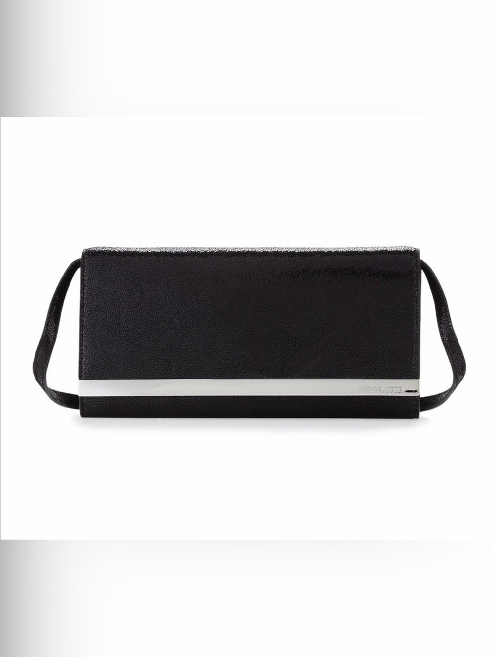 MICHAEL Michael Kors Black Tilda Embossed Leather Clutch Shoulder Bag